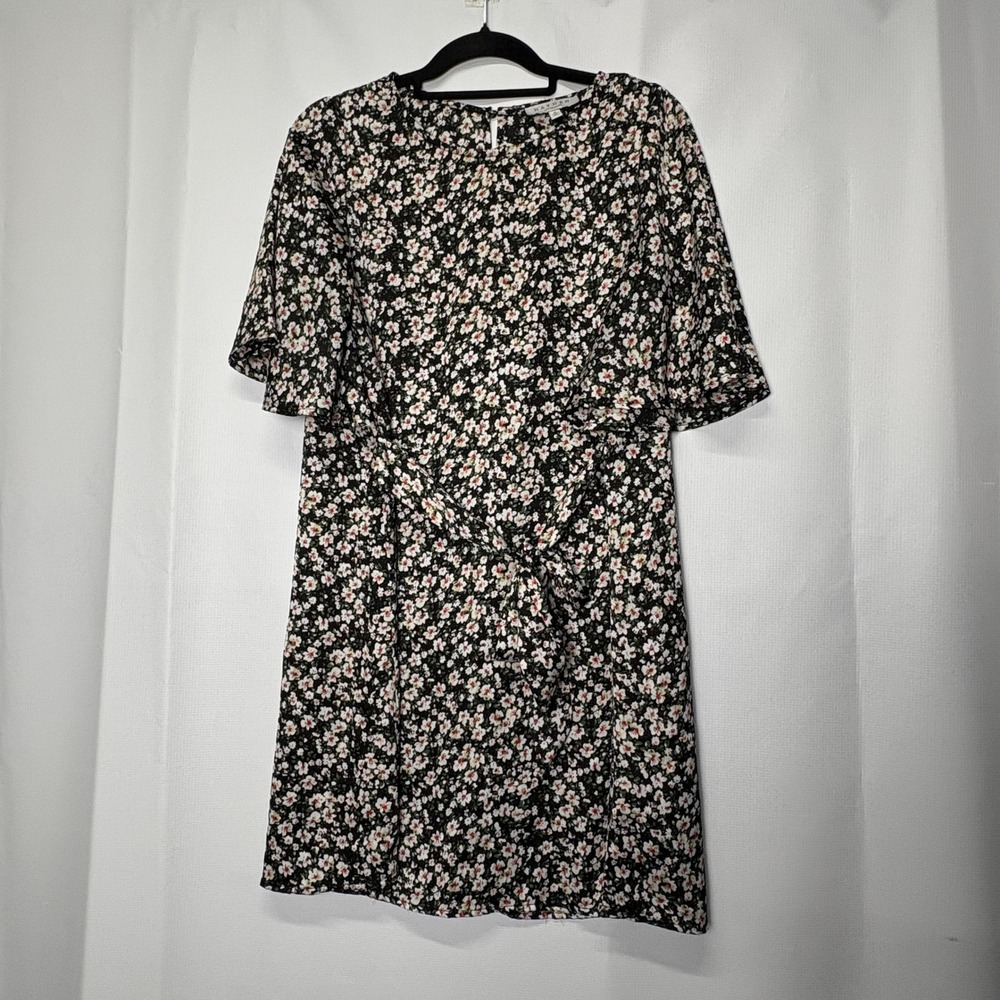 Hayden LA Floral Print Dress Black White Red Casual Spring Summer M Y2K 90's